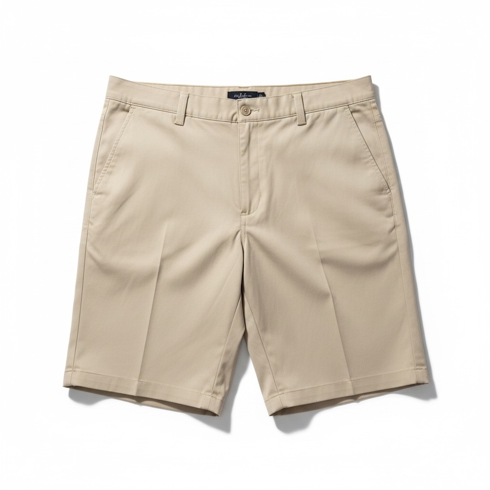 NWT‎ Lands' End Boys Khaki Flat Front Shorts School Uniform Classic Summer 18H